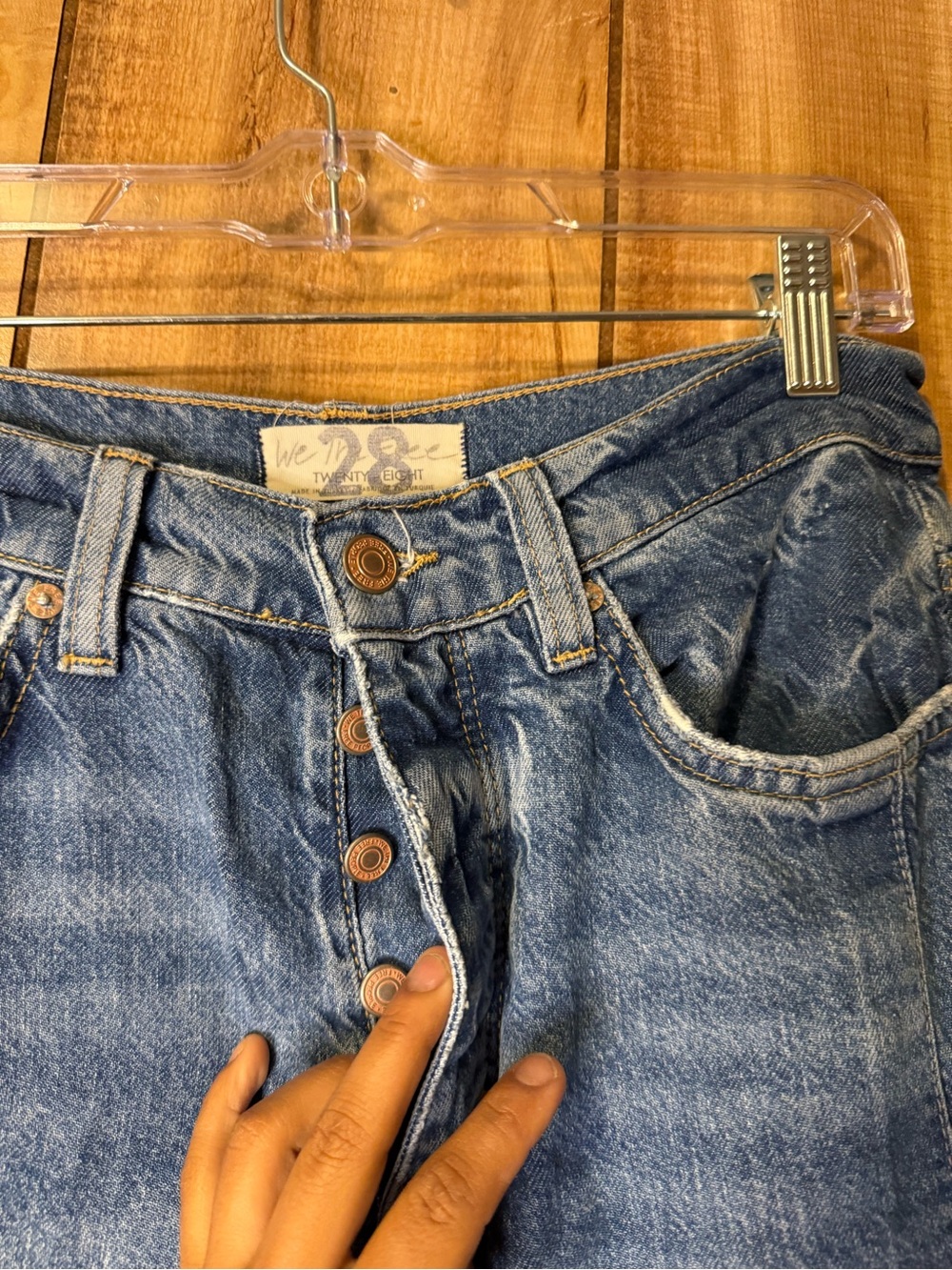 Free People "We The Free" Wide-Leg Jeans $148 Retail Raw Hem - Picture 8 of 14